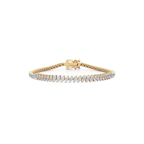 Luminous Marquise  Round Diamond Bracelet