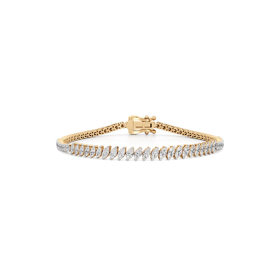 Luminous Marquise  Round Diamond Bracelet