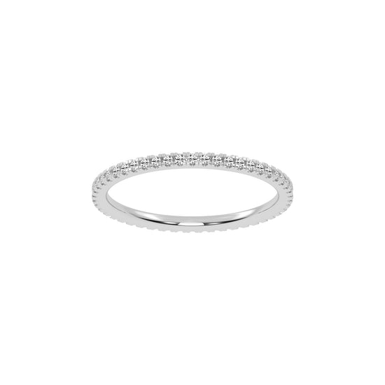 Lustria shared prong eternity lab diamond ring
