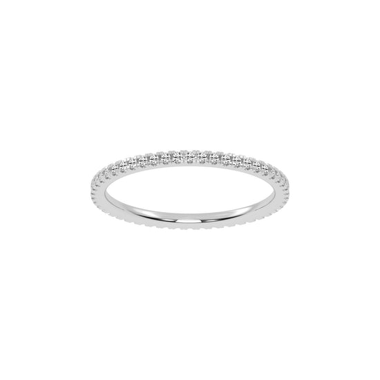 Lustria shared prong eternity lab diamond ring