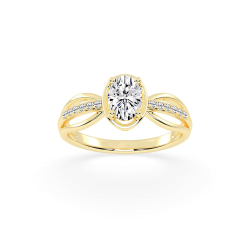 Triavell  Split shank oval cut classic lab diamond ring