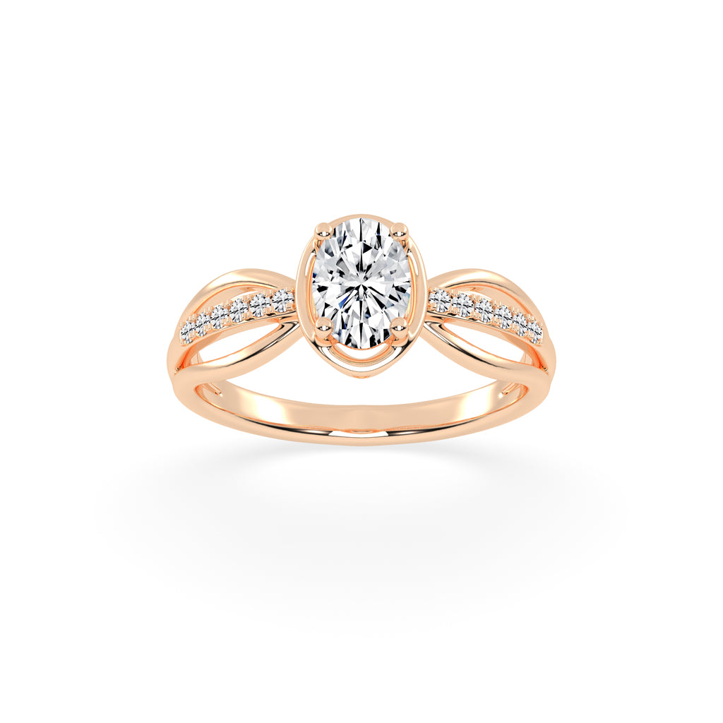 Triavell  Split shank oval cut classic lab diamond ring