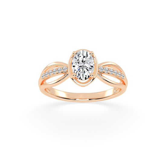 Triavell  Split shank oval cut classic lab diamond ring