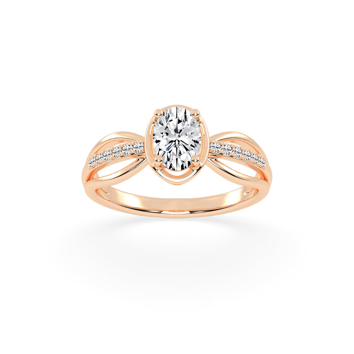 Triavell  Split shank oval cut classic lab diamond ring