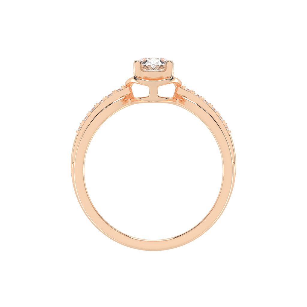 Triavell  Split shank oval cut classic lab diamond ring
