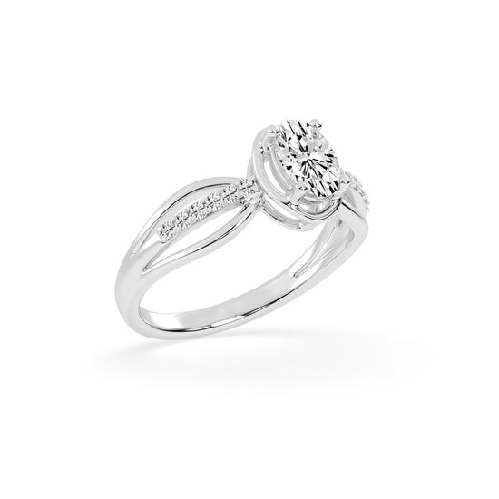 Triavell  Split shank oval cut classic lab diamond ring