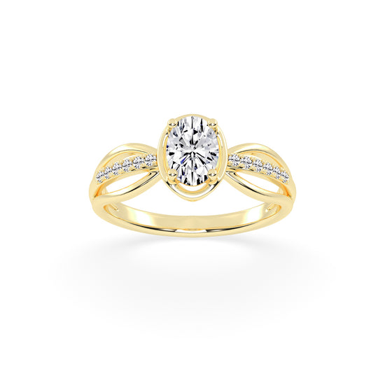 Triavell  Split shank oval cut classic lab diamond ring