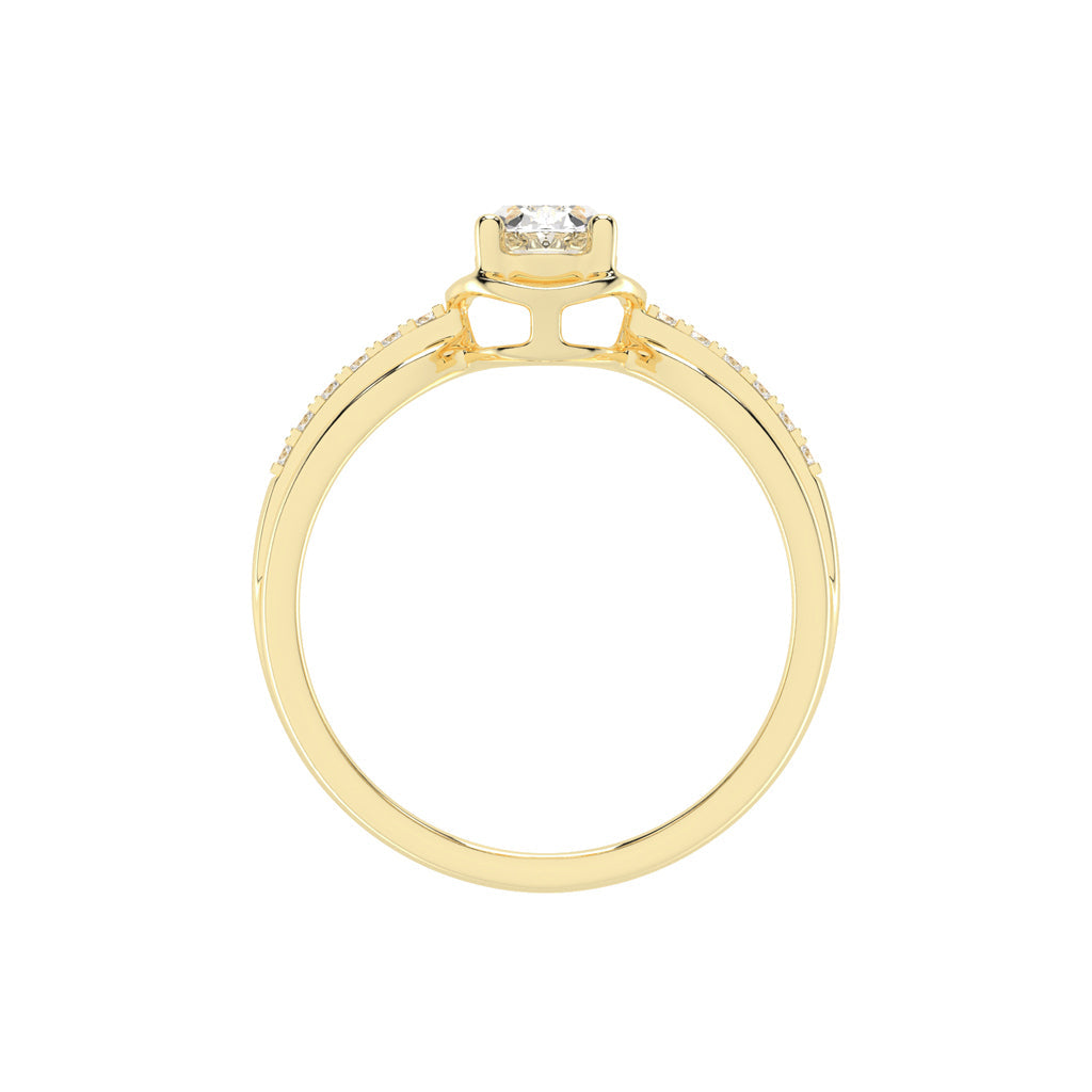 Triavell  Split shank oval cut classic lab diamond ring