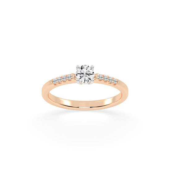 Elysara  emerald cut classic lab diamond ring