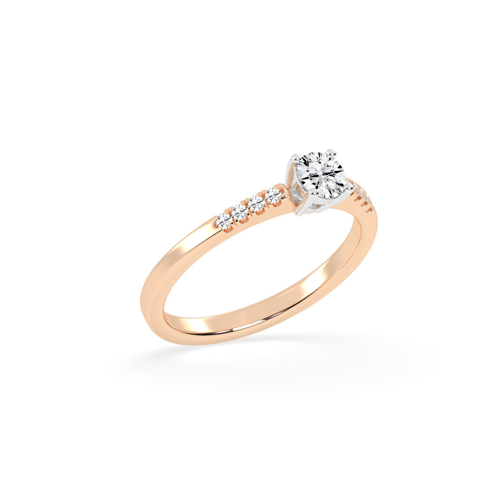 Elysara  emerald cut classic lab diamond ring
