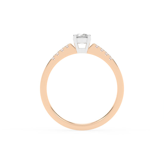 Elysara  emerald cut classic lab diamond ring