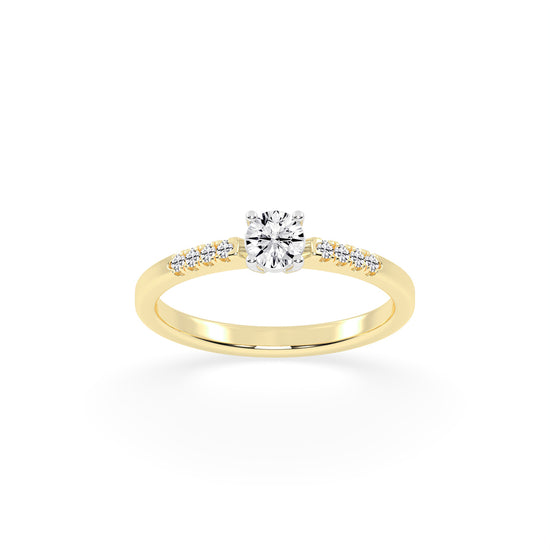 Elysara  emerald cut classic lab diamond ring
