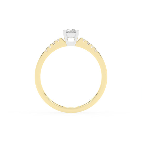 Elysara  emerald cut classic lab diamond ring