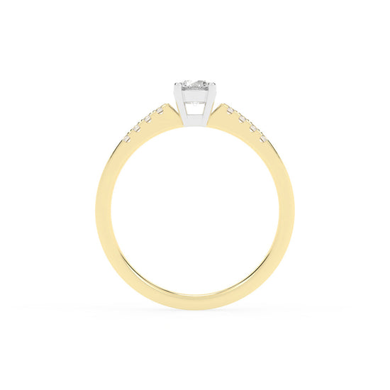 Elysara  emerald cut classic lab diamond ring
