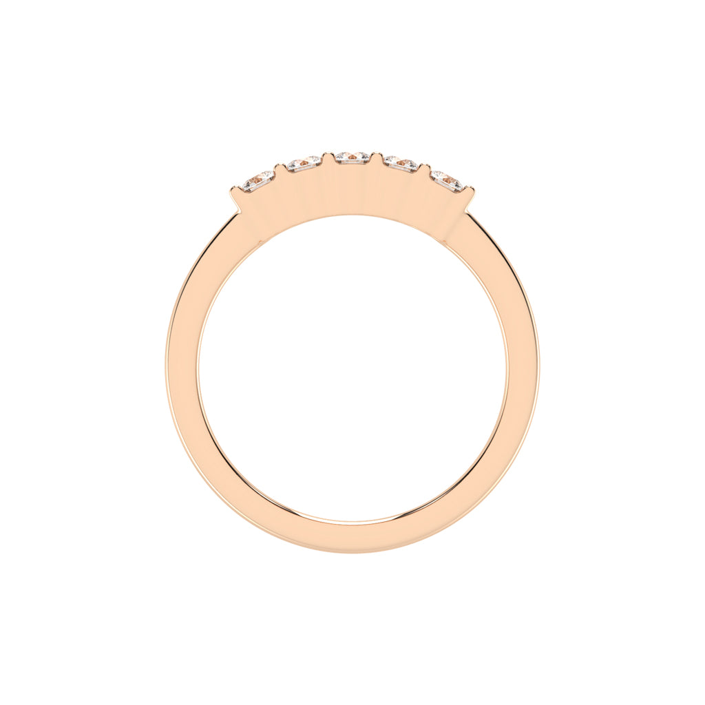 Aurelia 5 stone half eternity lab diamond ring