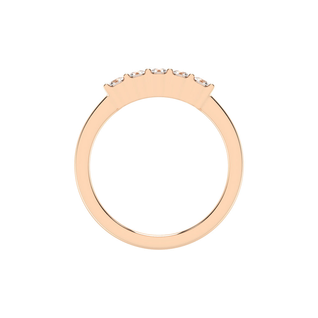 Aurelia 5 stone half eternity lab diamond ring