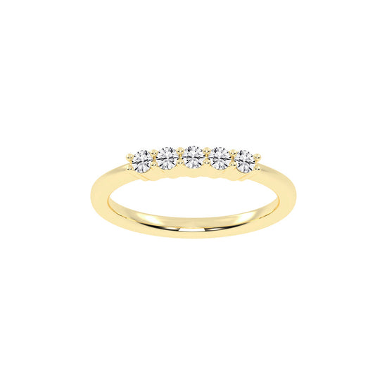 Aurelia 5 stone half eternity lab diamond ring