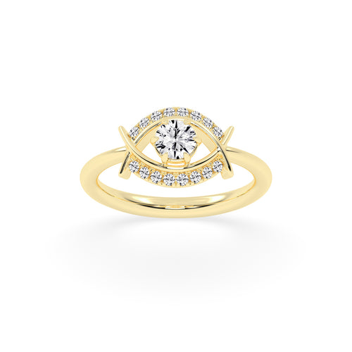 Delivora round eye cut delicate lab diamond ring