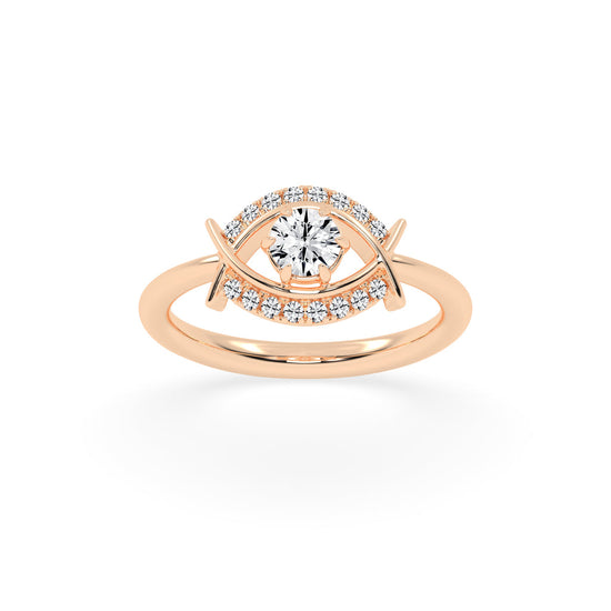 Delivora round eye cut delicate lab diamond ring