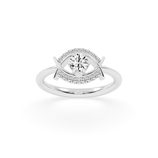 Delivora round eye cut delicate lab diamond ring