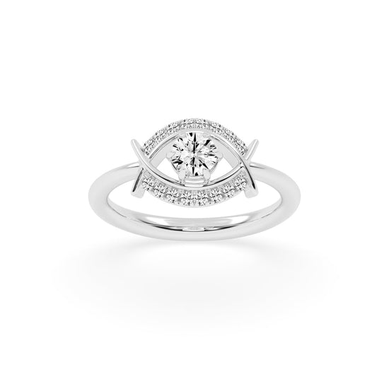 Delivora round eye cut delicate lab diamond ring