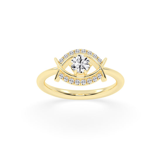 Delivora round eye cut delicate lab diamond ring