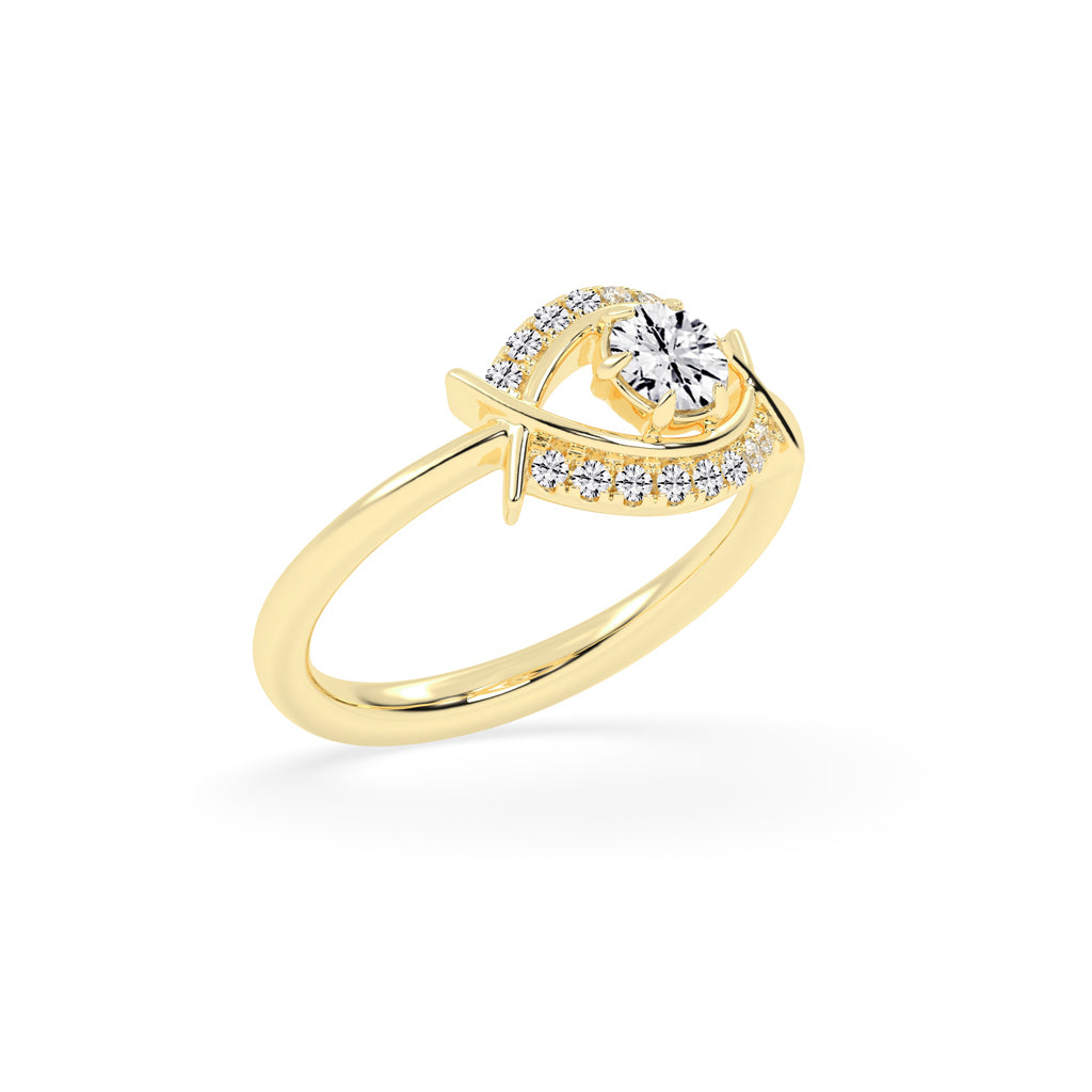 Delivora round eye cut delicate lab diamond ring
