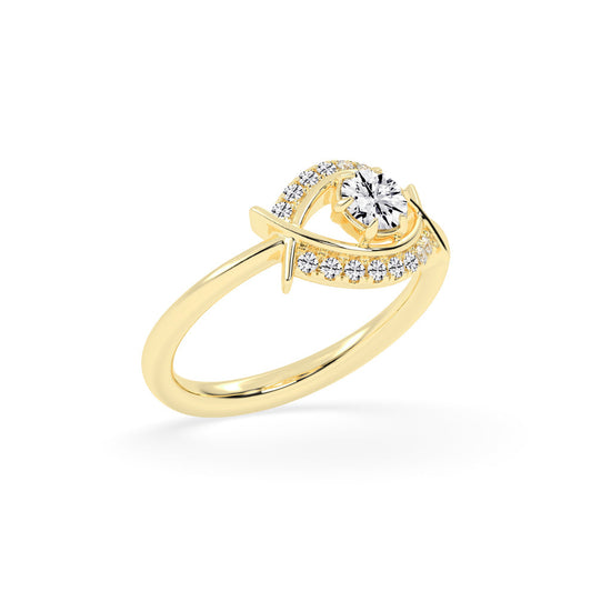 Delivora round eye cut delicate lab diamond ring