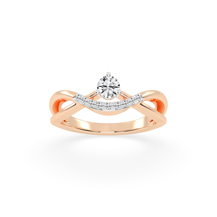 Novanta criss-cross round cut classic lab diamond ring