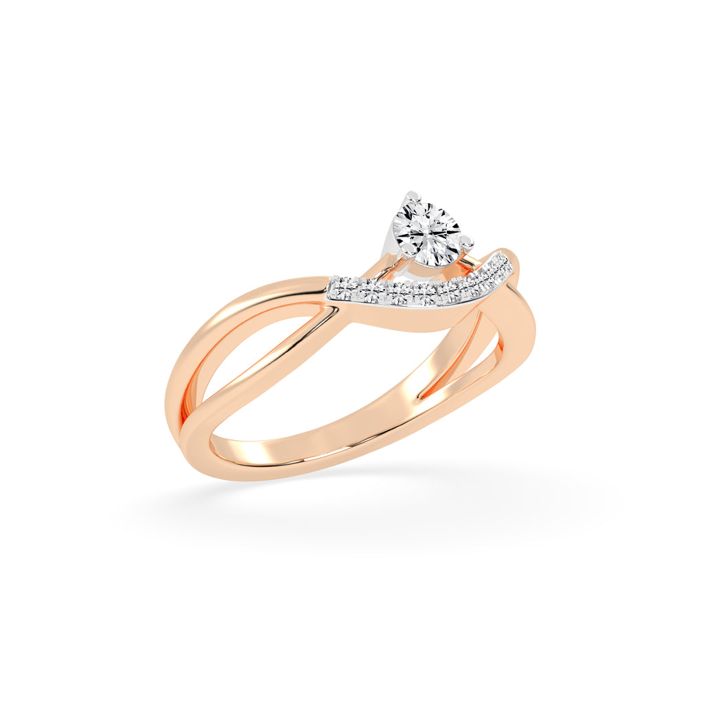 Novanta criss-cross round cut classic lab diamond ring
