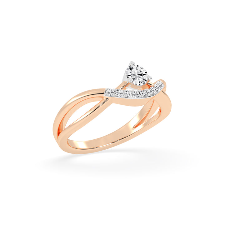 Novanta criss-cross round cut classic lab diamond ring