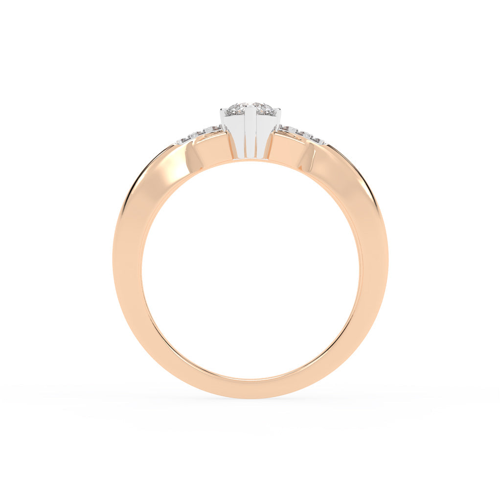 Novanta criss-cross round cut classic lab diamond ring