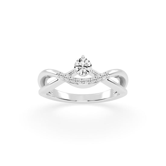 Novanta criss-cross round cut classic lab diamond ring