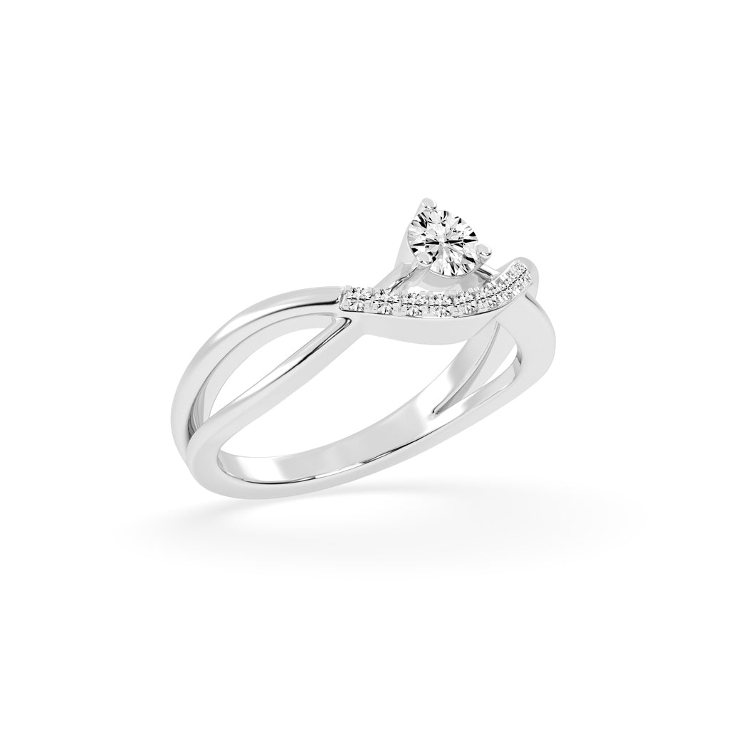 Novanta criss-cross round cut classic lab diamond ring