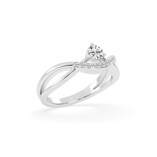Novanta criss-cross round cut classic lab diamond ring