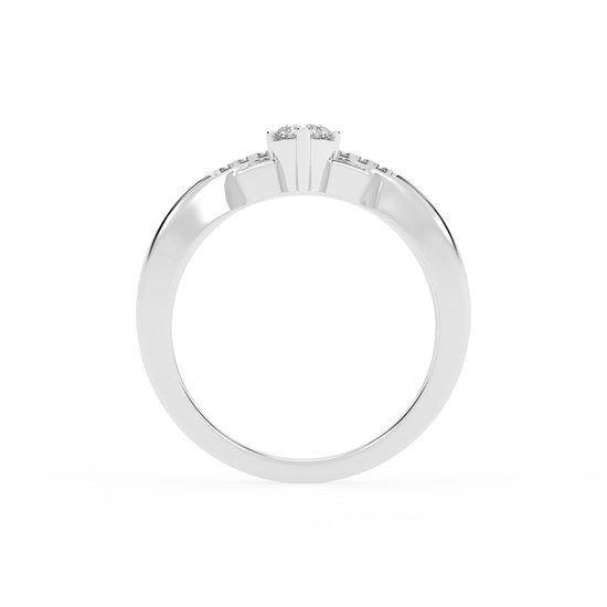 Novanta criss-cross round cut classic lab diamond ring