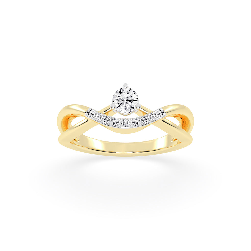 Novanta criss-cross round cut classic lab diamond ring