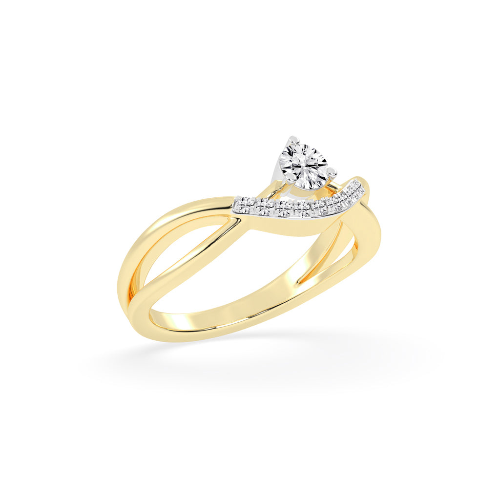 Novanta criss-cross round cut classic lab diamond ring