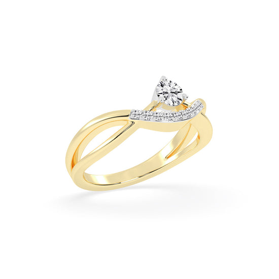 Novanta criss-cross round cut classic lab diamond ring
