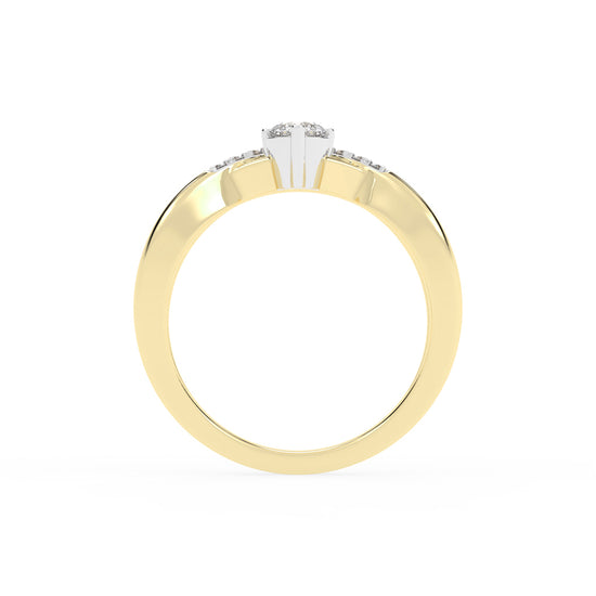 Novanta criss-cross round cut classic lab diamond ring