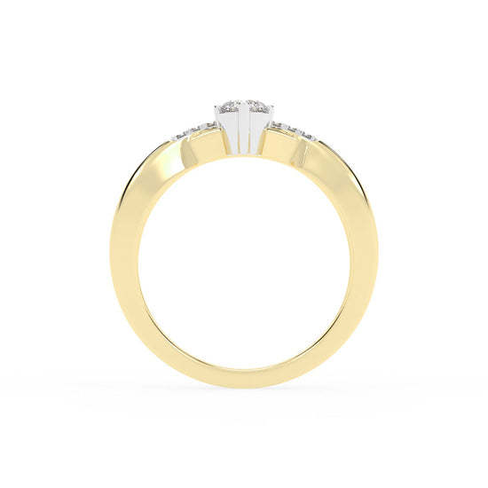 Novanta criss-cross round cut classic lab diamond ring
