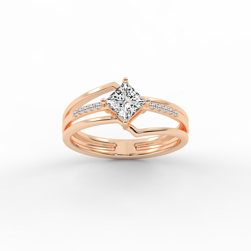 Emperia Split shank princess cut classic lab diamond ring