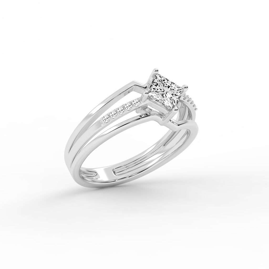 Emperia Split shank princess cut classic lab diamond ring