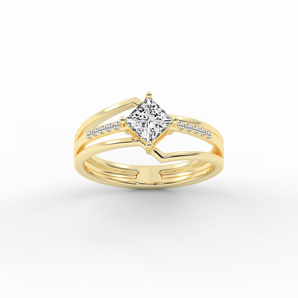 Emperia Split shank princess cut classic lab diamond ring