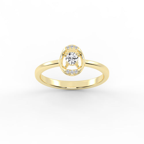 Delioris four prong round cut delicate lab diamond ring