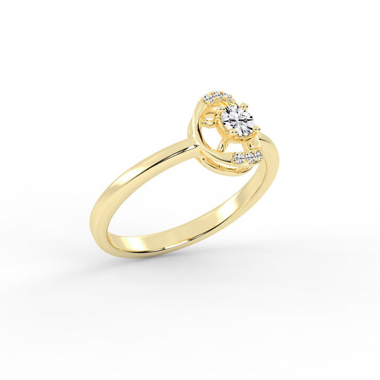Delioris four prong round cut delicate lab diamond ring