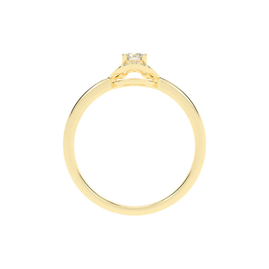 Delioris four prong round cut delicate lab diamond ring