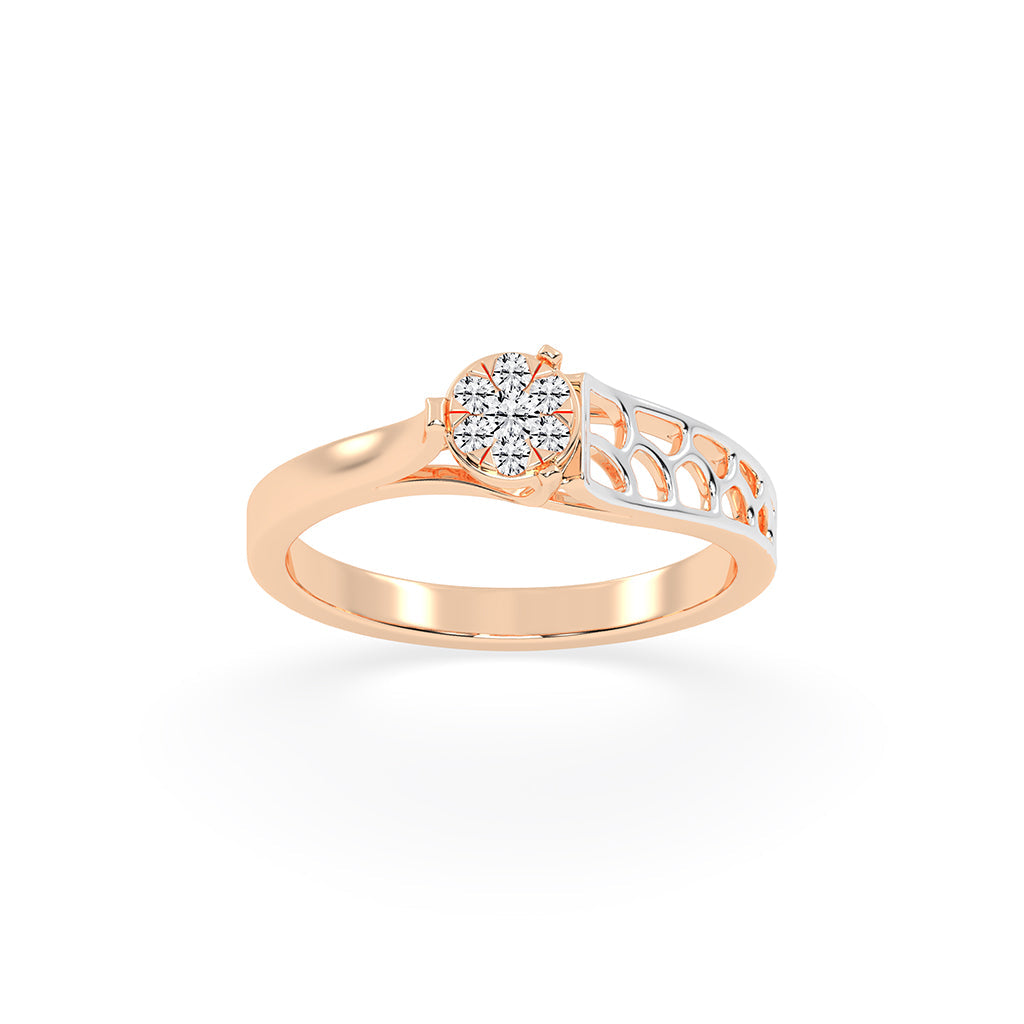 Delivoraine round cut delicate lab diamond ring
