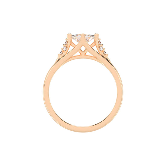 Divosia four prong Princess cut classic lab diamond ring