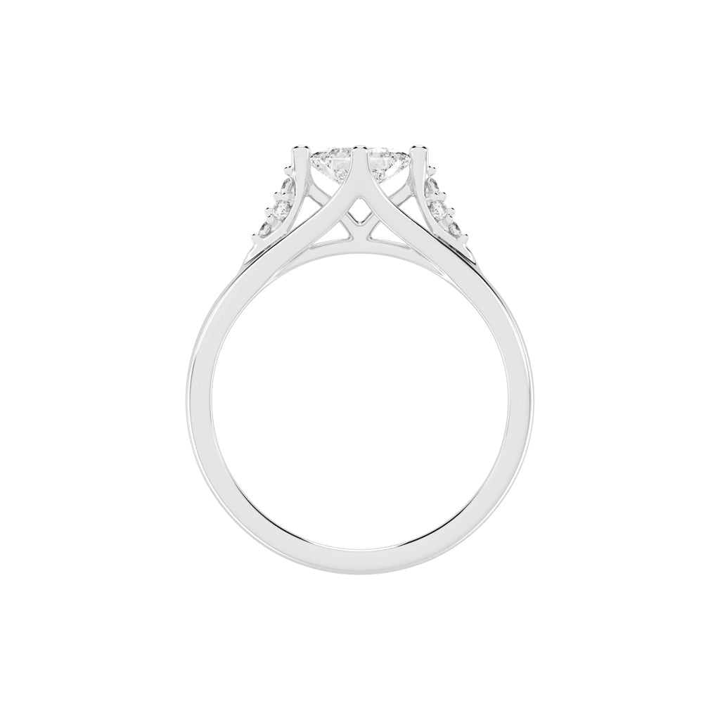 Divosia four prong Princess cut classic lab diamond ring